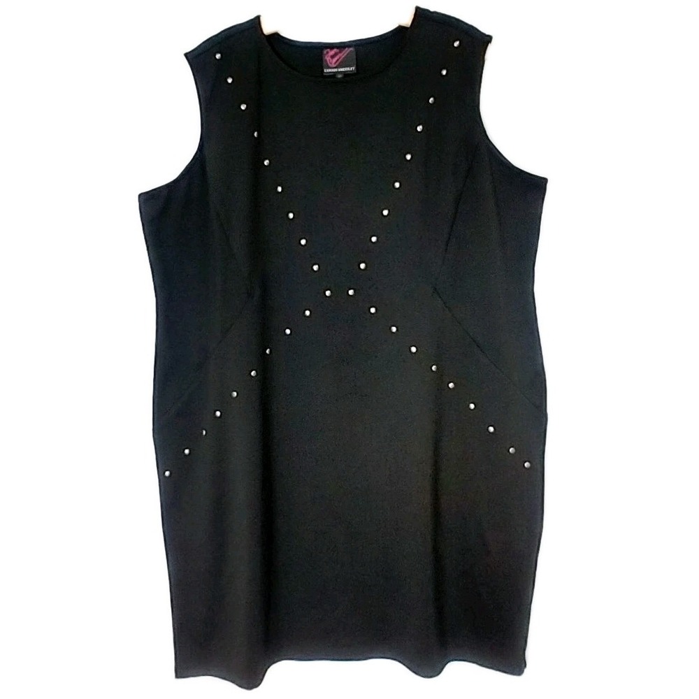 Carson Kressley LBD black studded dress 2x goth whimsygoth grunge indie